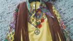 Hippie outfit maat xl, pruik  , bril , peace te koop, Carnaval, Maat 56/58 (XL), Ophalen of Verzenden, Zo goed als nieuw