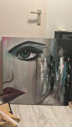 Schilderij van gezicht, Antiek en Kunst, Kunst | Schilderijen | Abstract, Ophalen