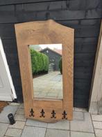 Eikenhouten spiegel + kapstop (handgemaakt), Ophalen, Gebruikt, 100 tot 150 cm, Rechthoekig