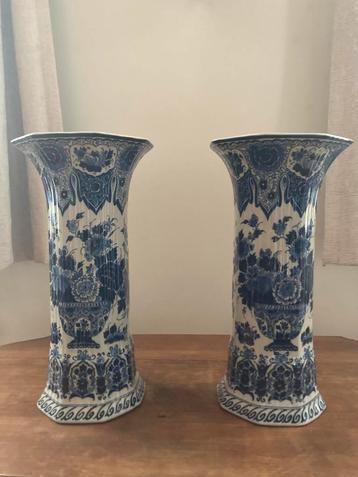 Porceleyne fles delft delftsblauw vazen vaas groot 1917  beschikbaar voor biedingen