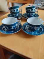 Antieke Blue willow kopjes en schotels 6x, Antiek en Kunst, Ophalen of Verzenden
