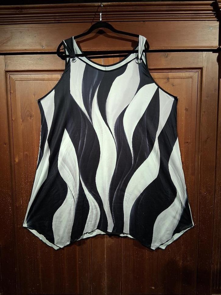 prachtige jurk zwart wit 50/52, Kleding | Dames, Grote Maten, Nieuw, Jurk, Zwart, Ophalen of Verzenden