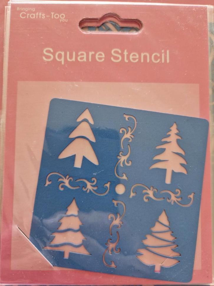 Square Stencil BE002S, Hobby en Vrije tijd, Kaarten | Zelf maken, Nieuw, Pons of Mal, Overige thema's, Ophalen of Verzenden
