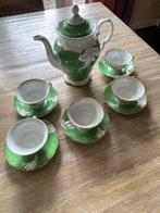 Vintage koffiepot met 5 kop en schotels, Antiek en Kunst, Ophalen