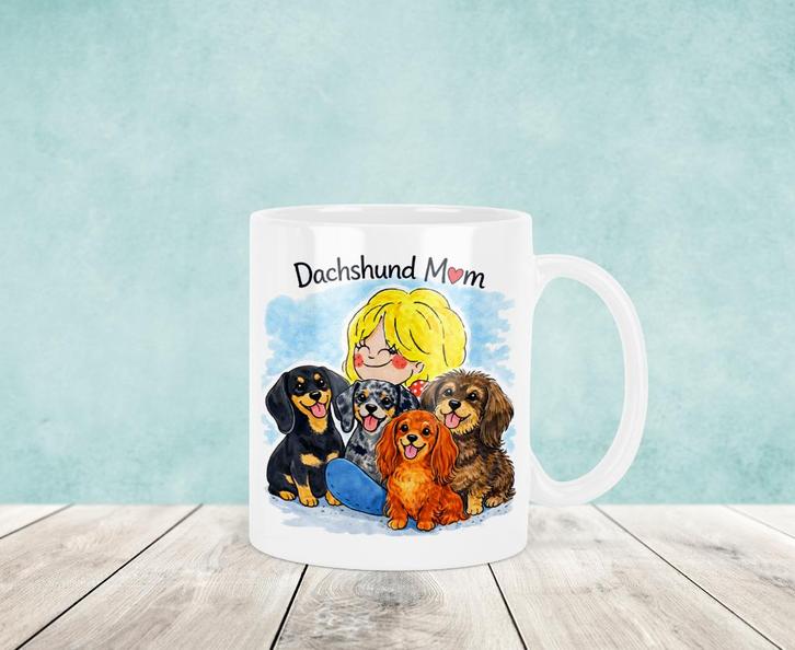 Teckel Mom Mok - Blond Stijl, Huis en Inrichting, Keuken | Servies, Nieuw, Kop(pen) en/of Schotel(s), Blond Amsterdam, Keramiek