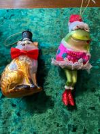 2 glazen kerstornamenten goodwill collectie vos kikker, Ophalen of Verzenden, Zo goed als nieuw