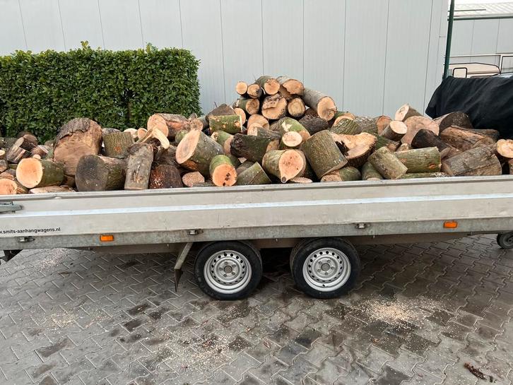 Dikke vracht 4,8 kuub eiken essen haardhout thuisbezorgd🪵🔥, Tuin en Terras, Haardhout, Blokken, Eikenhout, 3 tot 6 m³, Verzenden