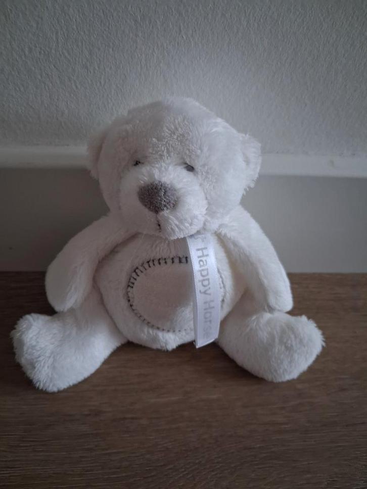 Knuffel beer Bibi Happy Horse wit beertje L374, Kinderen en Baby's, Speelgoed | Knuffels en Pluche, Zo goed als nieuw, Beer, Ophalen of Verzenden