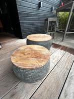 Set van 2 Salontafels/Bijzettafels, Ophalen, Gebruikt, Rond, Minder dan 50 cm