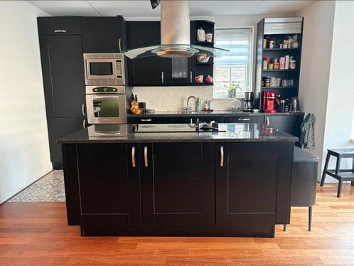 Bruynzeel keuken zwart, Huis en Inrichting, Keuken | Complete keukens, Gebruikt, Zwart, Met kookeiland, Ophalen