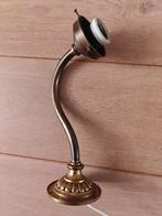 Oude wandlamp koper/messing, Huis en Inrichting, Lampen | Wandlampen, Ophalen of Verzenden, Gebruikt, Glas