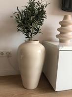 Prachtige grote terracotta vaas, Wit, Zo goed als nieuw, 50 tot 75 cm, Ophalen