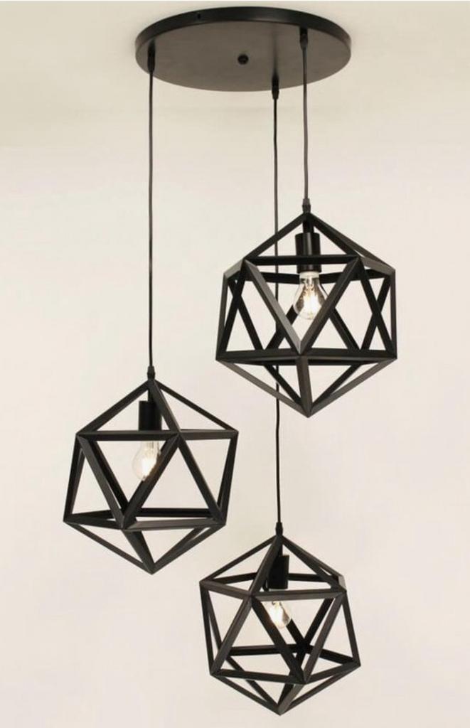 Hanglamp zwart, Huis en Inrichting, Lampen | Hanglampen, Zo goed als nieuw, Minder dan 50 cm, Metaal, Ophalen