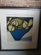 Fon klement Bloemen in blauwe vaas - Zeefdruk, Ophalen of Verzenden