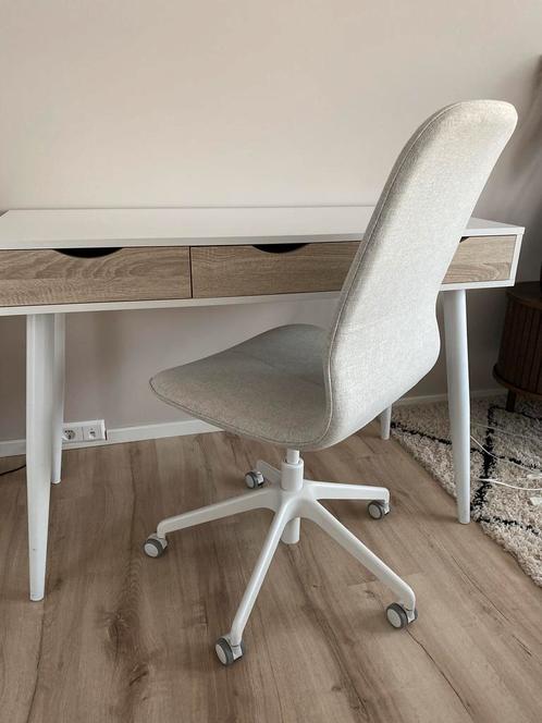 Wit/beige bureaustoel - Ikea LÅNGFJÄLL gunnared beige/wit, Huis en Inrichting, Bureaustoelen, Zo goed als nieuw, Bureaustoel, Beige