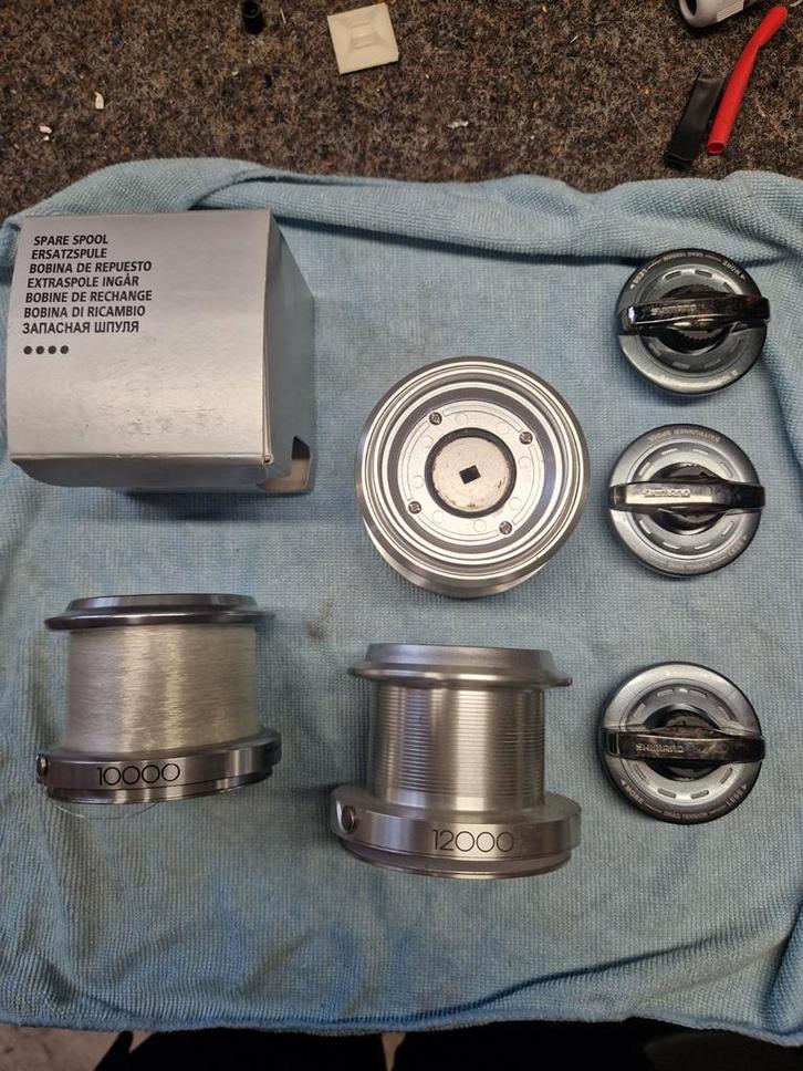 Shimano Technium Spoelen 10000 & 12000, Watersport en Boten, Hengelsport | Karpervissen, Gebruikt, Overige typen, Ophalen of Verzenden