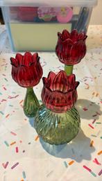 Waxinelichthouders tulp rood, Ophalen, Overige materialen, Nieuw, Minder dan 25 cm