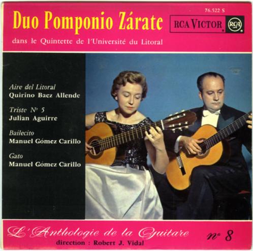 Aire del Litoral - Duo Pomponio Zarate, Cd's en Dvd's, Vinyl Singles, Zo goed als nieuw, Single, Klassiek, 7 inch, Ophalen of Verzenden