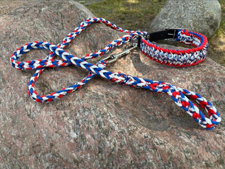 Hondenhalsband en leiband handgemaakt, Dieren en Toebehoren, Hondenhalsbanden en Penningen, Nieuw, Handgemaakt, Ophalen of Verzenden