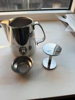 Melk kannetje rvs en tamper, Ophalen of Verzenden, Zo goed als nieuw