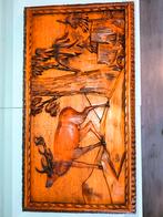 Houten Wanddecoratie met Hert, Ophalen of Verzenden