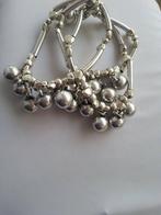 a332 zilverkleurige rijtjesarmband, Sieraden, Tassen en Uiterlijk, Armbanden, Ophalen, Nieuw, Zilver, Staal
