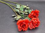 3 rode rozen, net echt, Ophalen of Verzenden, Nieuw, Binnen