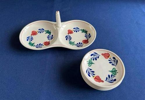 Boerenbont 7 delige petitfour set, Huis en Inrichting, Keuken | Servies, Boerenbont, Aardewerk, Ophalen of Verzenden
