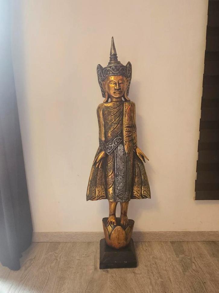 Houten Boeddha Beeld - 175cm - Thailand, Antiek en Kunst, Kunst | Beelden en Houtsnijwerken, Ophalen