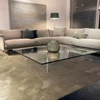 Prachtige glazen salontafel van het bekende merk Maupertuus, Ophalen, Vierkant, Modern, Minder dan 50 cm
