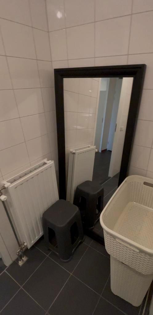 Grote Spiegel met Zwarte Lijst, Huis en Inrichting, Woonaccessoires | Spiegels, Zo goed als nieuw, 75 tot 100 cm, 150 tot 200 cm