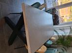Stoere betonlook eettafel met verplaatsbare stalen poten, Ophalen, 200 cm of meer, 50 tot 100 cm, Zo goed als nieuw