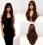 Mooie bruine pruik/haarwerk met highlights, incl wigcap., Sieraden, Tassen en Uiterlijk, Uiterlijk | Haarverzorging, Ophalen of Verzenden