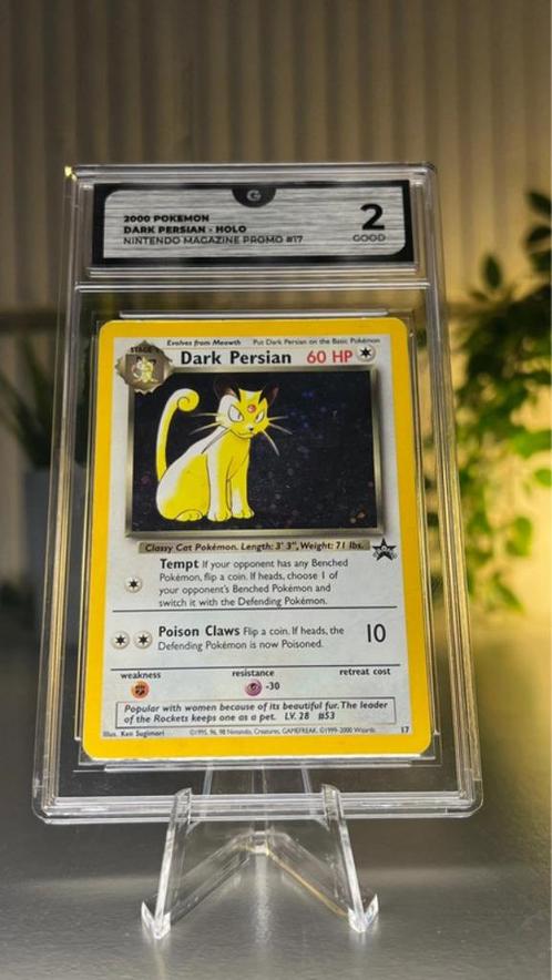 2000 pokemon dark persian holo nintendo promo psa 2, Hobby en Vrije tijd, Verzamelkaartspellen | Pokémon, Nieuw, Losse kaart, Foil