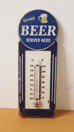 Ice cold beer served here reclame thermometer van metaal, Info@deconoord.nl, Deco Noord, Nieuw, Ophalen of Verzenden