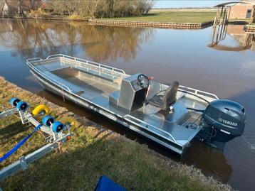 Aluminium platbodem met 50 pk yamaha beschikbaar voor biedingen