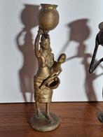 Twee Afrikaanse bronzen beelden., Ophalen of Verzenden