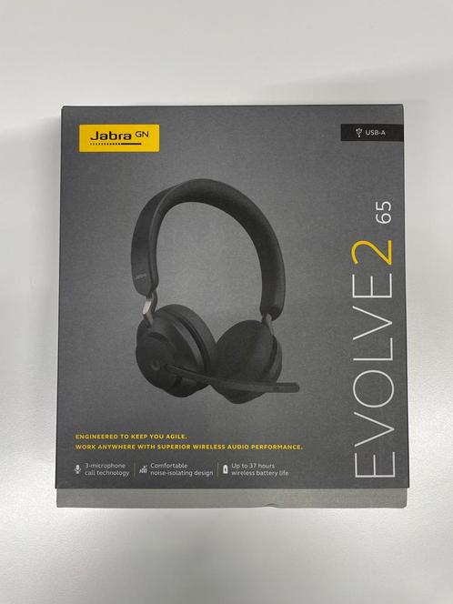 Jabra Evolve2 65, MS Stereo NIEUW IN DOOS, Audio, Tv en Foto, Koptelefoons, Nieuw, Op oor (supra aural), Overige merken, Draadloos