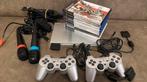 Playstation 2 (slim) zilver compleet., Spelcomputers en Games, Spelcomputers | Sony PlayStation 2, Ophalen of Verzenden, Zo goed als nieuw