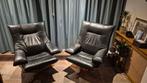 2 Leren draaifauteuil, Huis en Inrichting, Fauteuils, Ophalen, Gebruikt, 75 tot 100 cm, Modern