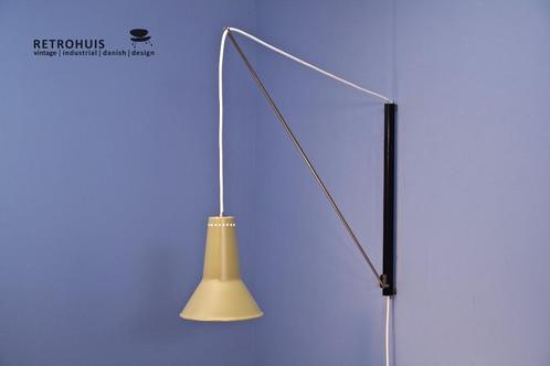 Wandlamp Hagoort 1950s vintage counterbalance lamp, Huis en Inrichting, Lampen | Wandlampen, Gebruikt, Hout, Metaal, Ophalen of Verzenden