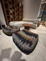 2x WOOOD Kras Poef zitzak - Katoen -Zwart/Naturel - 25x60x60, Ophalen, Eenpersoons, Minder dan 75 cm, Zo goed als nieuw