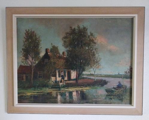Chris Dijkman (1879-1954) - Het Groene Hart - Paneel - 1910, Antiek en Kunst, Kunst | Schilderijen | Klassiek, Ophalen