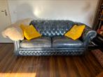 Chesterfield bank, blauw, Huis en Inrichting, Ophalen, Gebruikt, 75 tot 100 cm