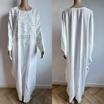 Abaya kaftan jurk vest wit jas jasje S M L kimono top satijn, Maat 38/40 (M), Wit, Ophalen of Verzenden, Zo goed als nieuw