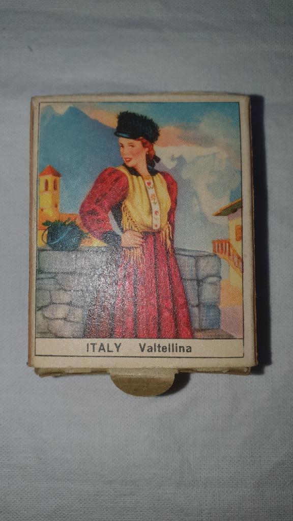 Vintage luciferdoosje - Italy Valtellina - Primulas #051, Verzamelen, Rookartikelen, Aanstekers en Luciferdoosjes, Gebruikt, Luciferdoosjes of -merken