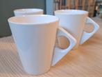 Set van 3 witte design mokken, Keramiek, Ophalen of Verzenden, Zo goed als nieuw, Effen