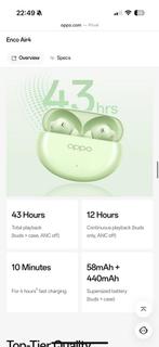 OPPO Enco Air 4 True Wireless Noise Cancelling Earbuds, Ophalen of Verzenden, Zo goed als nieuw, Overige merken
