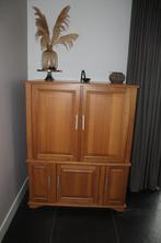 Blank Eiken Computer/TV Kast met Uitschuifbare Lade, Huis en Inrichting, Ophalen, Gebruikt, 100 tot 150 cm, Eikenhout