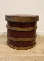 Antieke beschilderde houten vooraaddoos, spanendoos 18e eeuw, Antiek en Kunst, Ophalen of Verzenden
